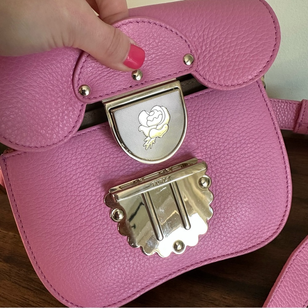 Furla Pink Leather Crossbody Bag. - Picture 9 of 12